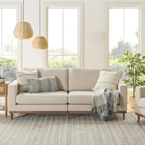 Cream linen sofa - cream,